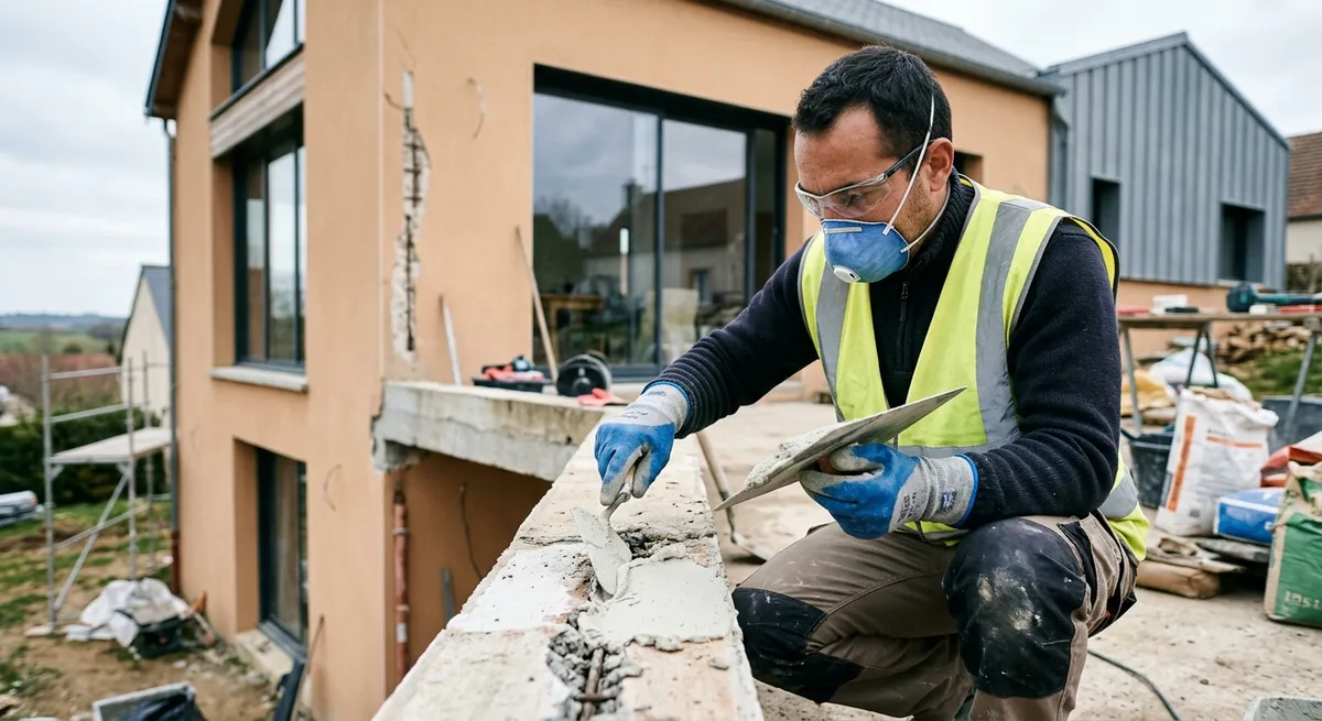 Travaux de réparation d'une structure après sinistre